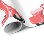Red Scooter Geschenkpapier (Rolleneckpunkt)