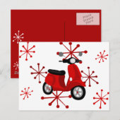 Red Scooter Postkarte (Vorne/Hinten)