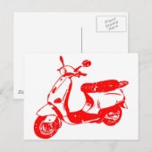 Red Scooter Postkarte (Vorne/Hinten)