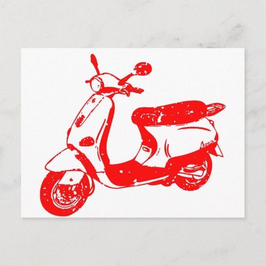Red Scooter Postkarte (Vorderseite)