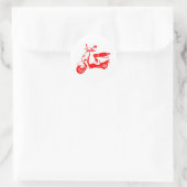 Red Scooter Runder Aufkleber (Tasche)