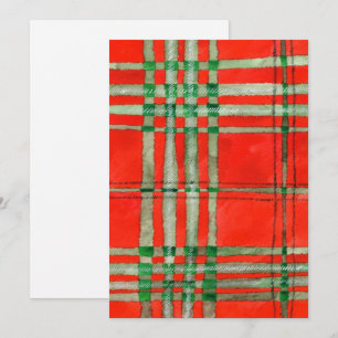 RED SCOTT TARTAN 12x18-Flachkarte / Vertikal Karte
