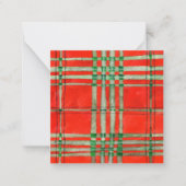 RED SCOTT TARTAN 2,5" Square Flat Card Mitteilungskarte (Vorderseite)
