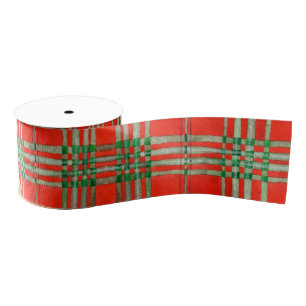 RED SCOTT TARTAN 3" breites Grosgrain Ribbon Ripsband