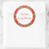 RED SCOTT TARTAN 3" Rundmatte-Aufkleber Runder Aufkleber (Tasche)