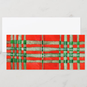RED SCOTT TARTAN 4x9 Flachkarte / Horizontal Karte