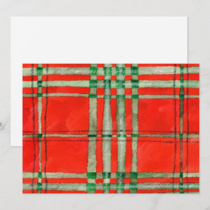 RED SCOTT TARTAN 5.12x18.5 Flachkarte / Horizontal Karte