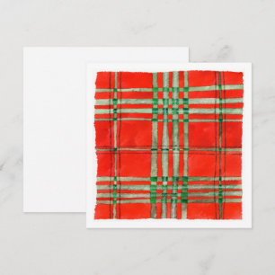 RED SCOTT TARTAN 5,25" Square Flat Card II Karte