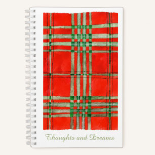 RED SCOTT TARTAN 5.5x8.5 SpiralNotebook Notizblock