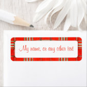 RED SCOTT TARTAN .75"x2.25" Labels (Insitu)