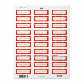 RED SCOTT TARTAN .75"x2.25" Labels (Vorne)