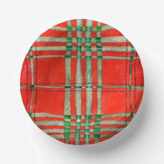 RED SCOTT TARTAN 7" Papierboxen Pappteller (Vorderseite)