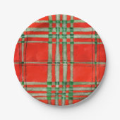 RED SCOTT TARTAN 7" Round Paper Teller (Vorderseite)