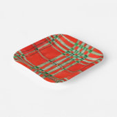 RED SCOTT TARTAN 7" Square Paper Tellers Pappteller (Gewinkelt)