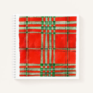 RED SCOTT TARTAN 8.5x8.5 SpiralNotebook Notizblock