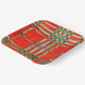 RED SCOTT TARTAN 9" Square Paper Teller (Gewinkelt)