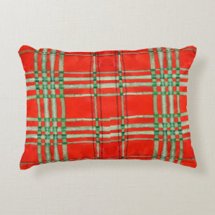 RED SCOTT TARTAN Accent Pillow Dekokissen