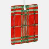 RED SCOTT TARTAN Aluminium Square Ornament (Vorderseite Rechts)