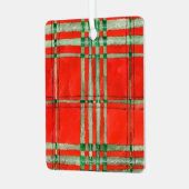 RED SCOTT TARTAN Aluminium Square Ornament (Vorderseite links)
