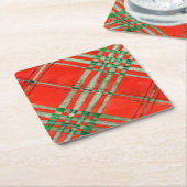 RED SCOTT TARTAN Diamond Paper Untersetzer (angewinkelt)