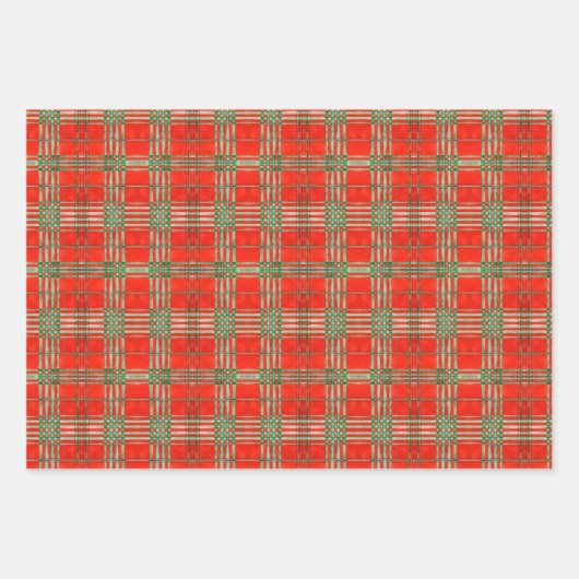 RED SCOTT TARTAN Flachpapier Geschenkpapier Set (Vorderseite 3)