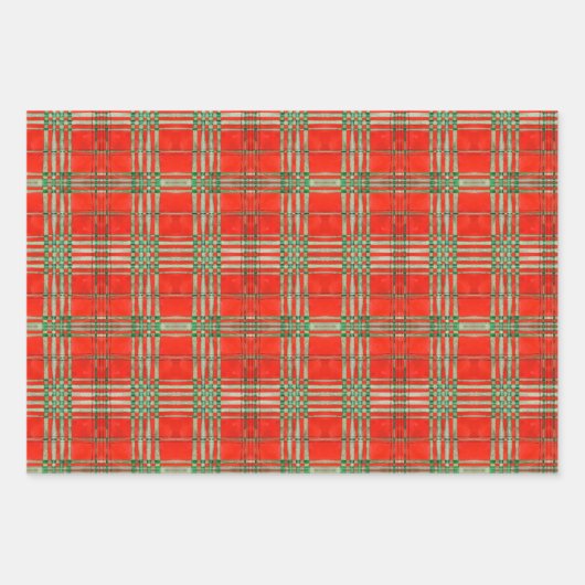 RED SCOTT TARTAN Flachpapier Geschenkpapier Set (Vorderseite 2)