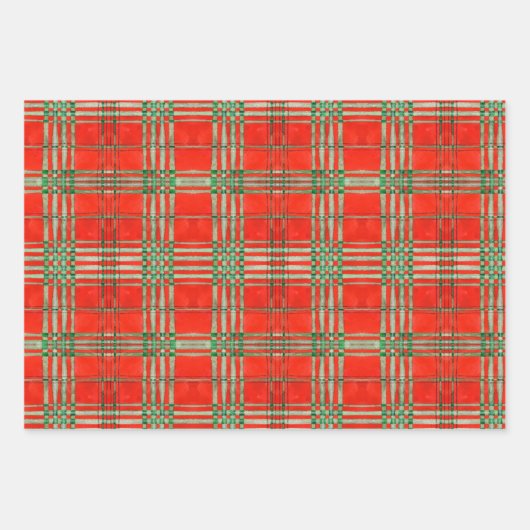 RED SCOTT TARTAN Flachpapier Geschenkpapier Set (Vorderseite)