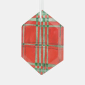 RED SCOTT TARTAN Glas Hexagon Ornament Ornament Aus Glas (Vorderseite Links)