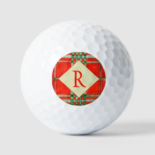 RED SCOTT TARTAN Golf Balls + Ursprünglich Golfball (Vorderseite)