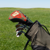 RED SCOTT TARTAN Golf Driver Cover + Initial Headcover (In SItu)
