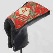 RED SCOTT TARTAN Golf Putter Cover + Initial Headcover (3/4 Vorderseite)
