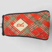 RED SCOTT TARTAN Golf Putter Cover + Initial Headcover (Vorderseite)