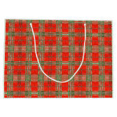 RED SCOTT TARTAN Große Geschenktasche Geschenktüte (Rückseite)