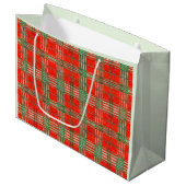 RED SCOTT TARTAN Große Geschenktasche Geschenktüte (Vorderseite Schrägansicht)