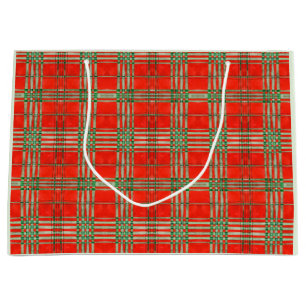 RED SCOTT TARTAN Große Geschenktasche Große Geschenktüte