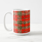 RED SCOTT TARTAN Große weiße Tasse (Links)