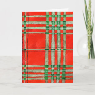 RED SCOTT TARTAN Grußkarte Karte