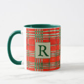RED SCOTT TARTAN Hunter Green Combo Tasse + Initia (Links)
