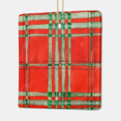 RED SCOTT TARTAN Keramik Keramikornament (Links)