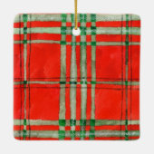 RED SCOTT TARTAN Keramik Keramikornament (Rückseite)
