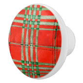 RED SCOTT TARTAN Keramik Knock Keramikknauf (Rechts)