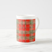 RED SCOTT TARTAN Knochen-China Tasse (Vorderseite Rechts)
