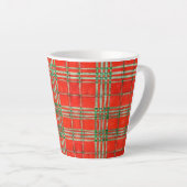 RED SCOTT TARTAN Latte Tasse (Rechte Ecke)