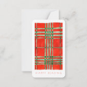 RED SCOTT TARTAN Lesezeichen - 3.5x2 Karte + Text (Rückseite)