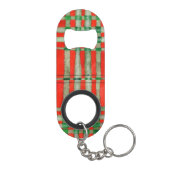RED SCOTT TARTAN Mini Flaschenöffner + Schlüsselan (Rückseite)