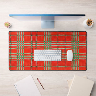 RED SCOTT TARTAN Office Studio Desk Mat Schreibtischunterlage