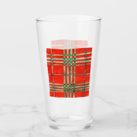 RED SCOTT TARTAN Pint Glass Glas (Vorderseite)