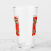 RED SCOTT TARTAN Pint Glass + Initial Glas (Rechts)