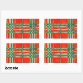 RED SCOTT TARTAN Rectangle Stickers (Blatt)