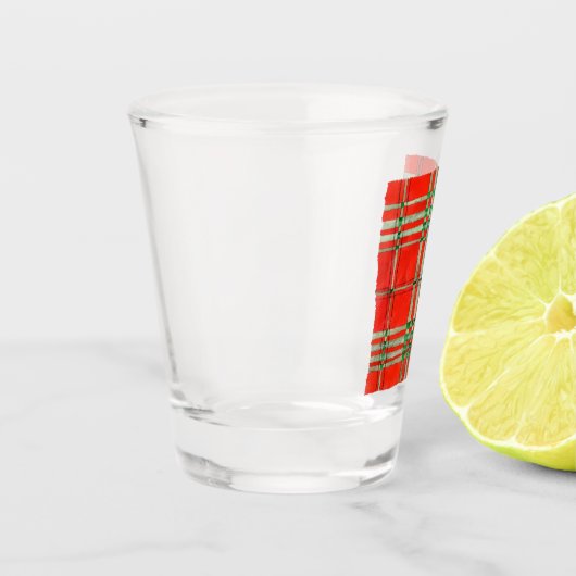 RED SCOTT TARTAN Shot Glass Schnapsglas (Links)